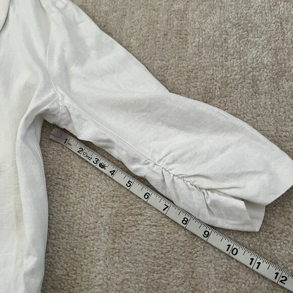 Bar III Linen 3/4 Ruched Sleeve Blazer Open Front Jacket S - Picture 7 of 10